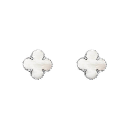 [ElanLuxe Jewelry]CLOVER SILVER 15MM EARRINGS COLLECTION