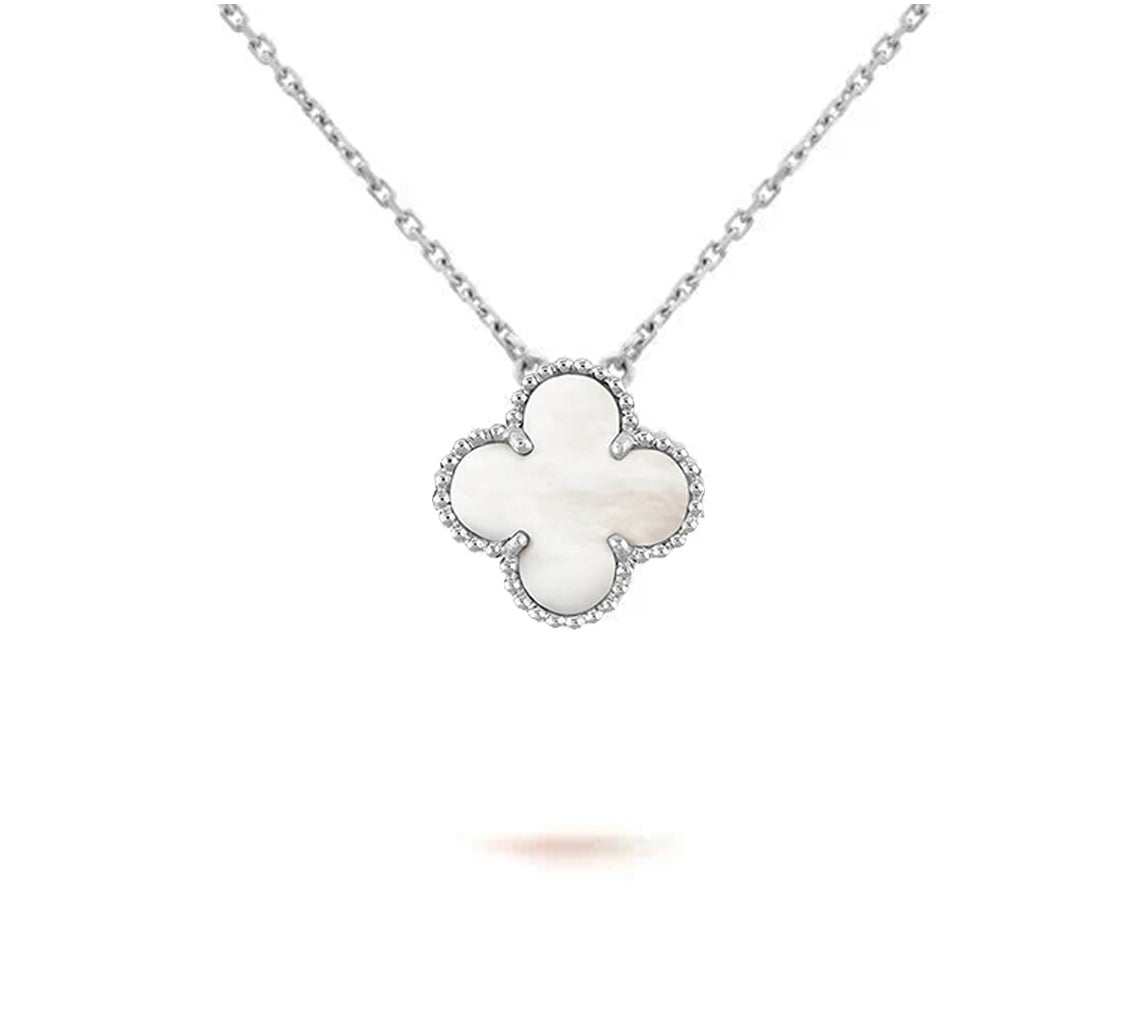[ElanLuxe Jewelry]CLOVER 15MM NECKLACE SILVER COLLECTION