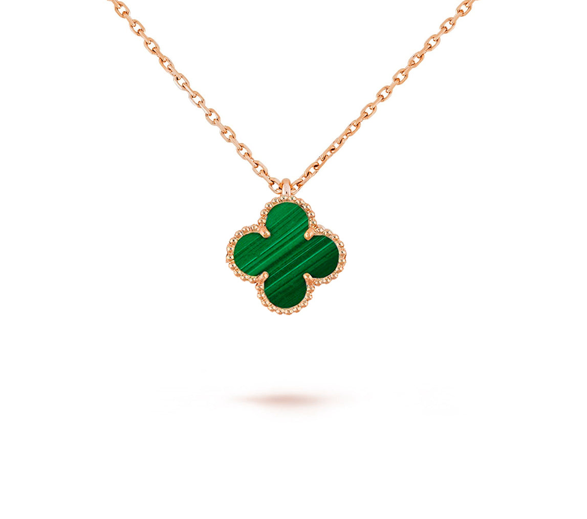 [ElanLuxe Jewelry]CLOVER MINI 9.5MM CARNELIANS NECKLACE COLLECTION