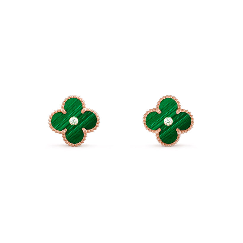 [ElanLuxe Jewelry]CLOVER  15MM DIAMOND EARRINGS COLLECTION