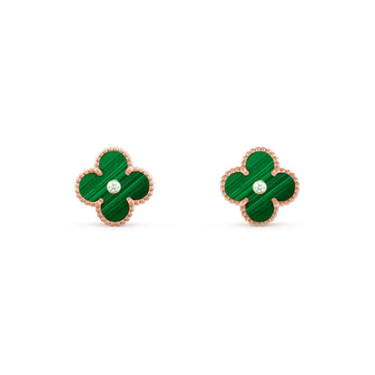 [ElanLuxe Jewelry]CLOVER  15MM DIAMOND EARRINGS COLLECTION