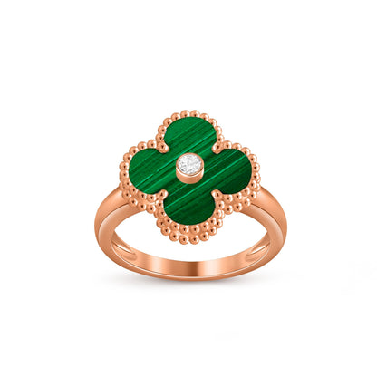[ElanLuxe Jewelry]CLOVER DIAMOND RING ROSE GOLD COLLECTION