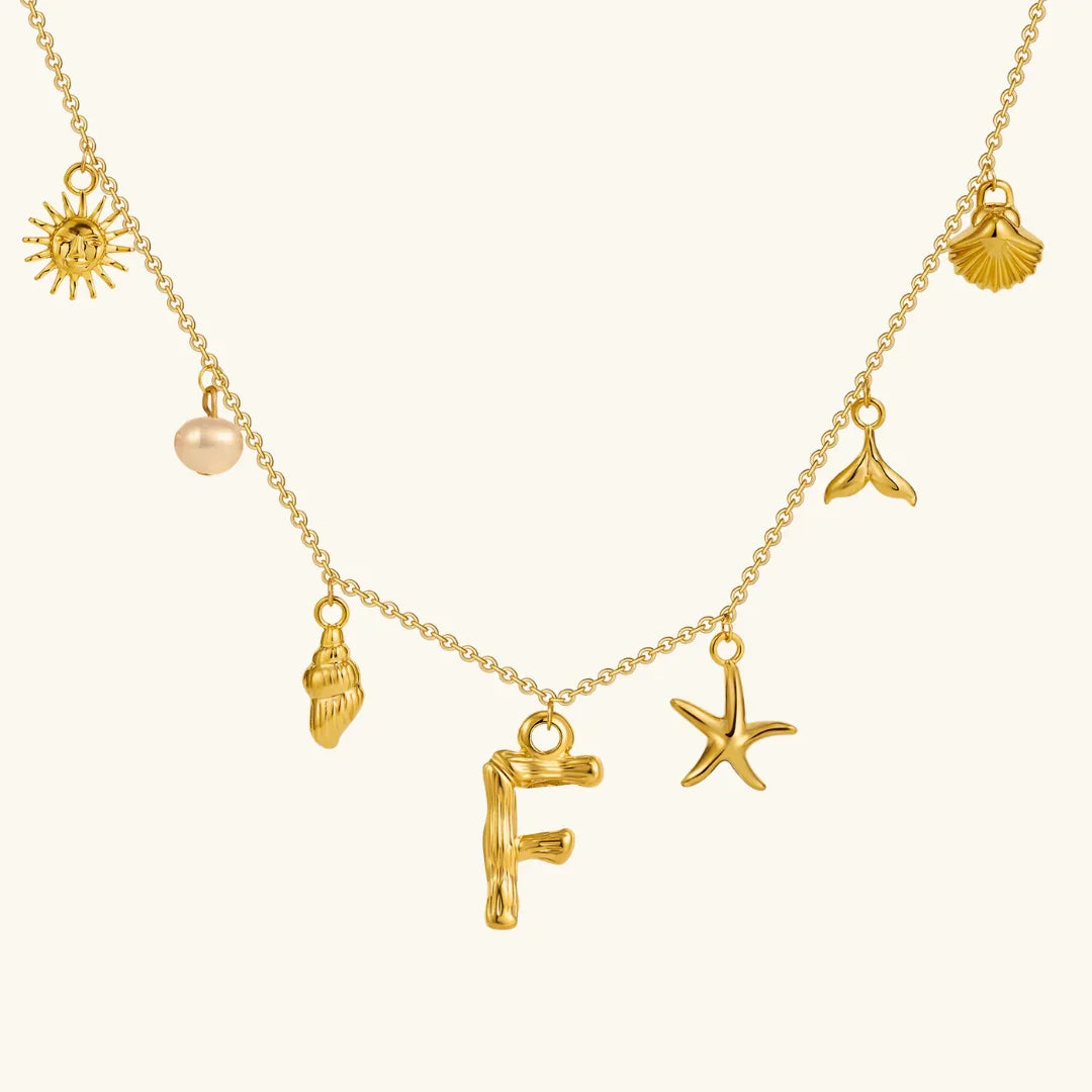 [ElanLuxe]Avaria Ocean Initial Necklace