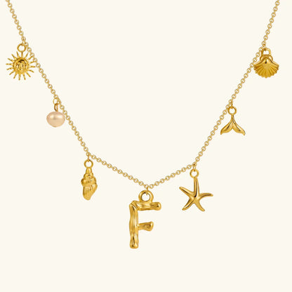 [ElanLuxe]Avaria Ocean Initial Necklace