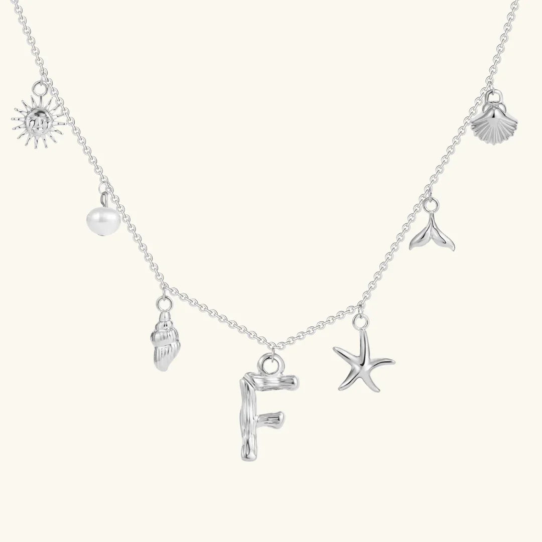 [ElanLuxe]Avaria Ocean Initial Necklace