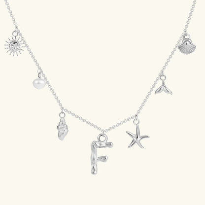 [ElanLuxe]Avaria Ocean Initial Necklace