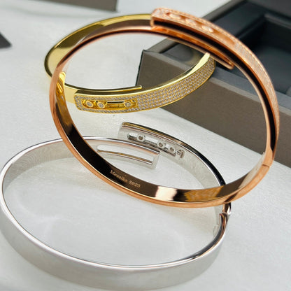 [ElanLuxe Jewelry]Move Noa Rose Gold Pav茅 Diamond Bangle Bracelet