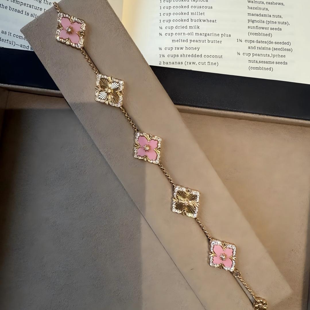 [ElanLuxe Jewelry JEWELRY] OPERA 5 MOTIFS TULLE ENAMEL BRACELET