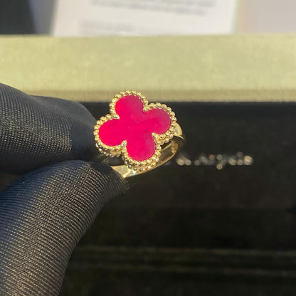 [ElanLuxe Jewelry]NEW CLOVER PINK ENAMEL RINGS