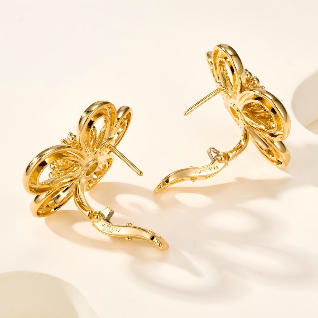 [Elanluxe Jewelry] FLOWERLACE EARRING 5 DIAMONDS