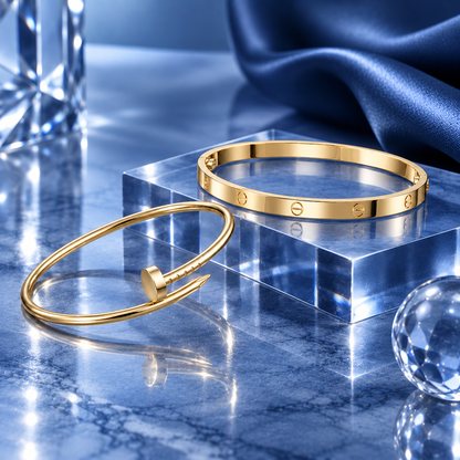 [ElanLuxe Jewelry] LOVE & JUSTE Classic Bracelet Stack Set
