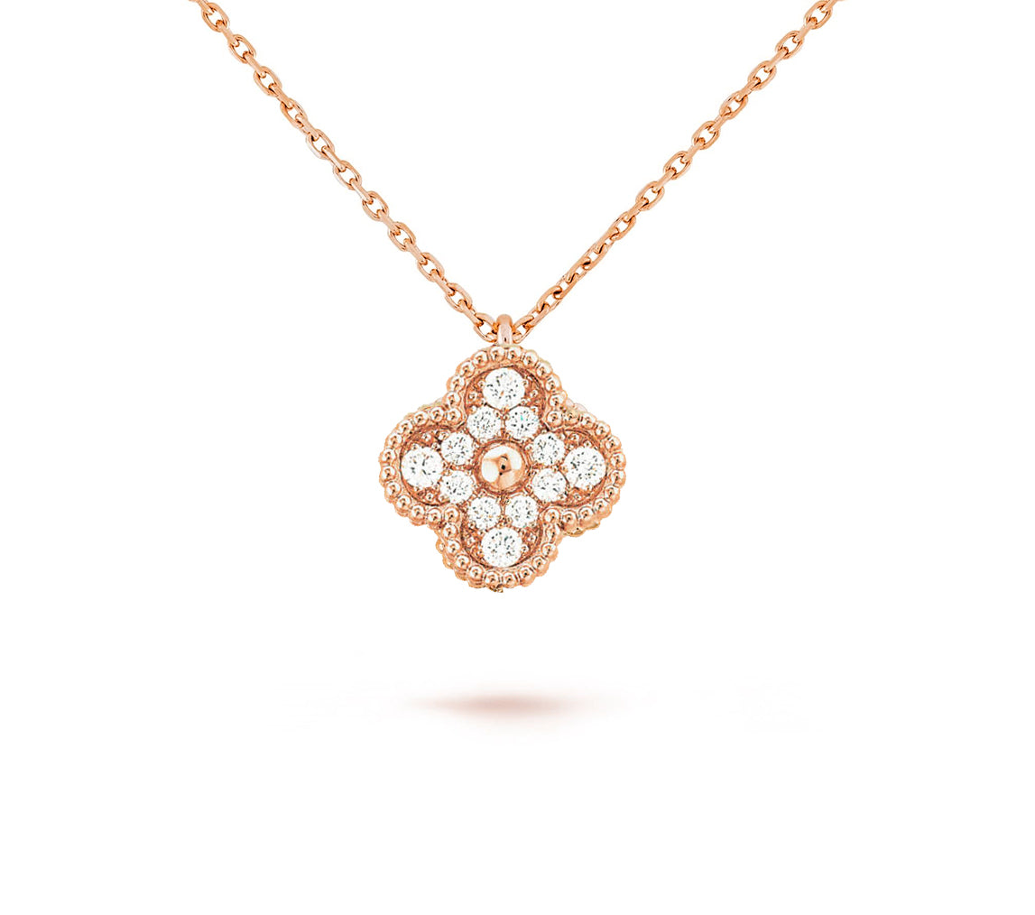 [ElanLuxe Jewelry]CLOVER MINI 9.5MM CARNELIANS NECKLACE COLLECTION