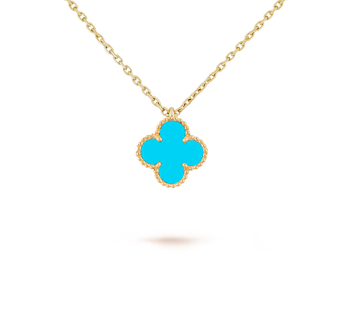 [ElanLuxe Jewelry]CLOVER MINI 9.5MM CARNELIANS NECKLACE COLLECTION