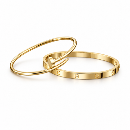 [ElanLuxe Jewelry] LOVE & JUSTE Classic Bracelet Stack Set