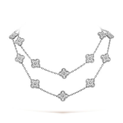 [ElanLuxe Jewelry]CLOVER 20 MOTIFS DIAMOND SILVER