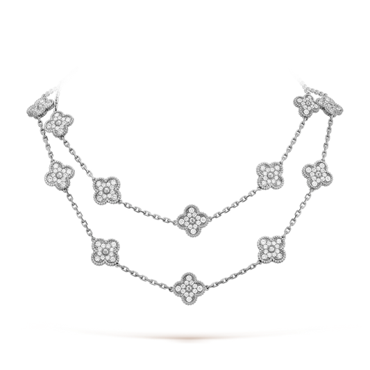 [ElanLuxe Jewelry]CLOVER 20 MOTIFS DIAMOND SILVER