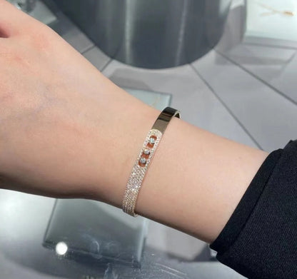 [ElanLuxe Jewelry]Move Noa Rose Gold Pav茅 Diamond Bangle Bracelet