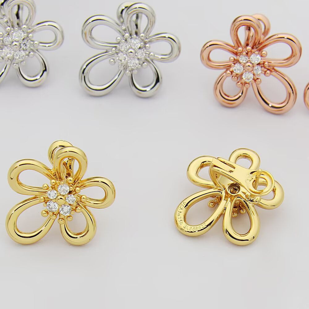 [Elanluxe Jewelry] FLOWERLACE EARRING 5 DIAMONDS