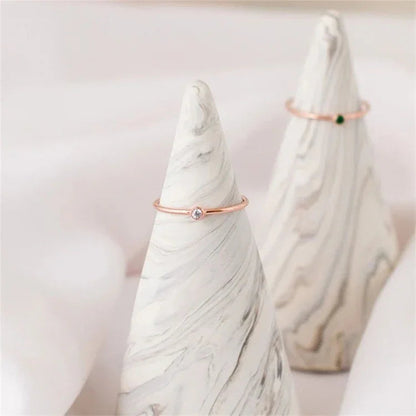 [ElanLuxe]Amelia Birthstone Stacker Ring