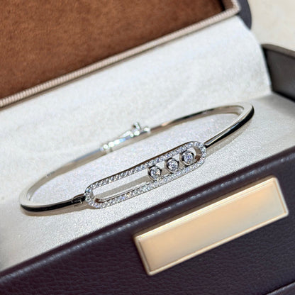[ElanLuxe Jewelry]Move Pav茅 Diamond Bangle Bracelet M
