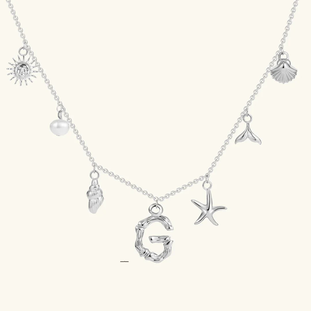 [ElanLuxe]Avaria Ocean Initial Necklace
