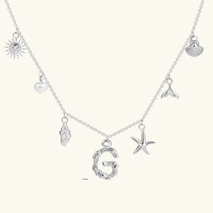 [ElanLuxe]Avaria Ocean Initial Necklace