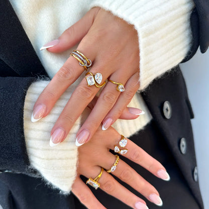 [ElanLuxe]Chastity Diamond Ring Stack