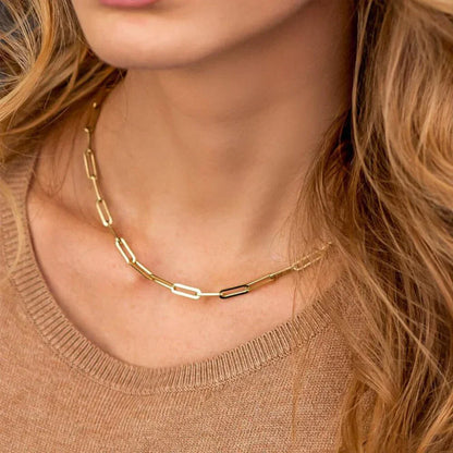[ElanLuxe]Amber Gold Chain Necklace