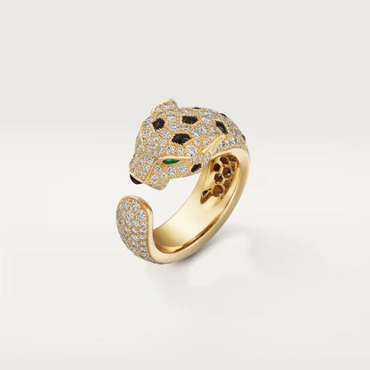 [ElanLuxe Jewelry]PANTHERE SPOTTED FULL DIAMOND MEDIUM RING