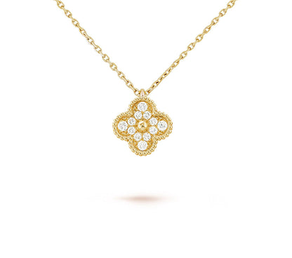 [ElanLuxe Jewelry]CLOVER MINI 9.5MM CARNELIANS NECKLACE COLLECTION