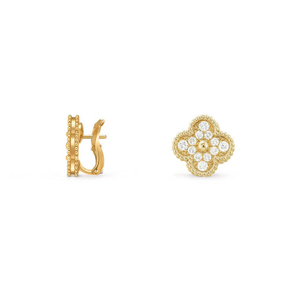 [ElanLuxe Jewelry]CLOVER 15MM MOP EARRINGS COLLECTION