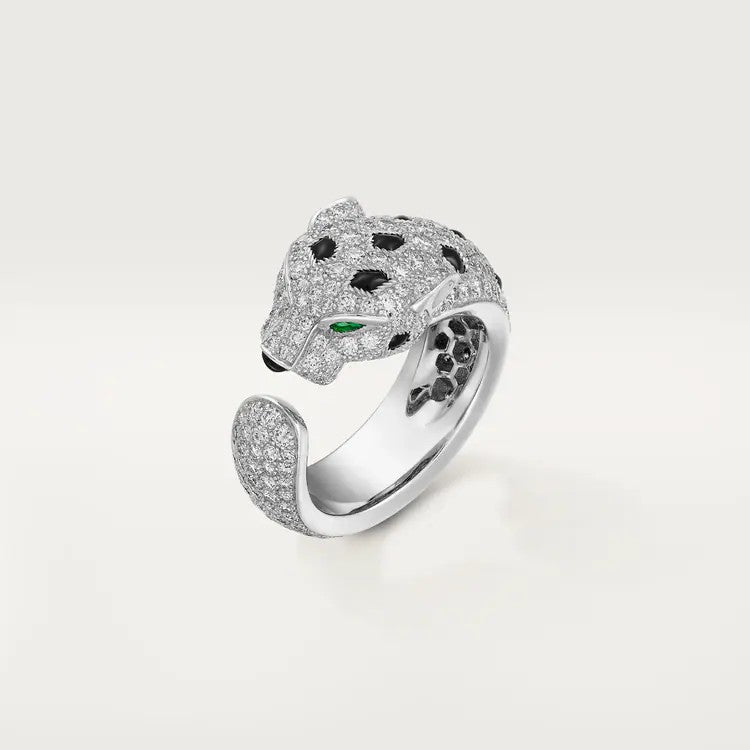 [ElanLuxe Jewelry]PANTHERE SPOTTED FULL DIAMOND MEDIUM RING