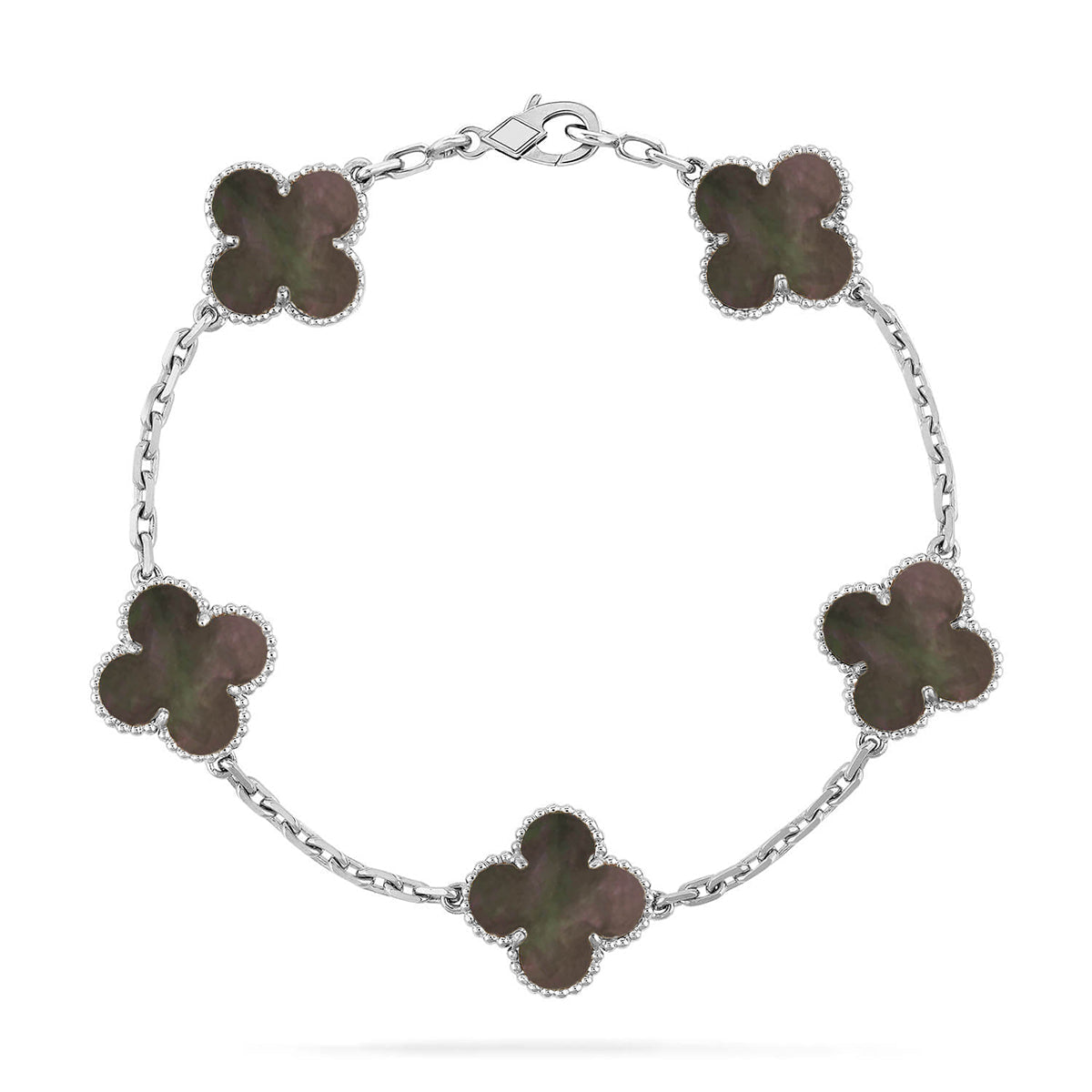 [ElanLuxe Jewelry] CLOVER 5 MOTIF GRAY MOP BRACELET COLLECTION