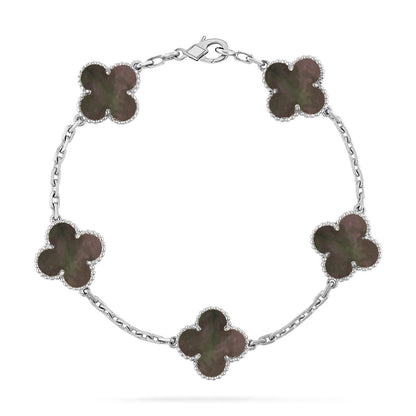 [ElanLuxe Jewelry] CLOVER 5 MOTIF GRAY MOP BRACELET COLLECTION