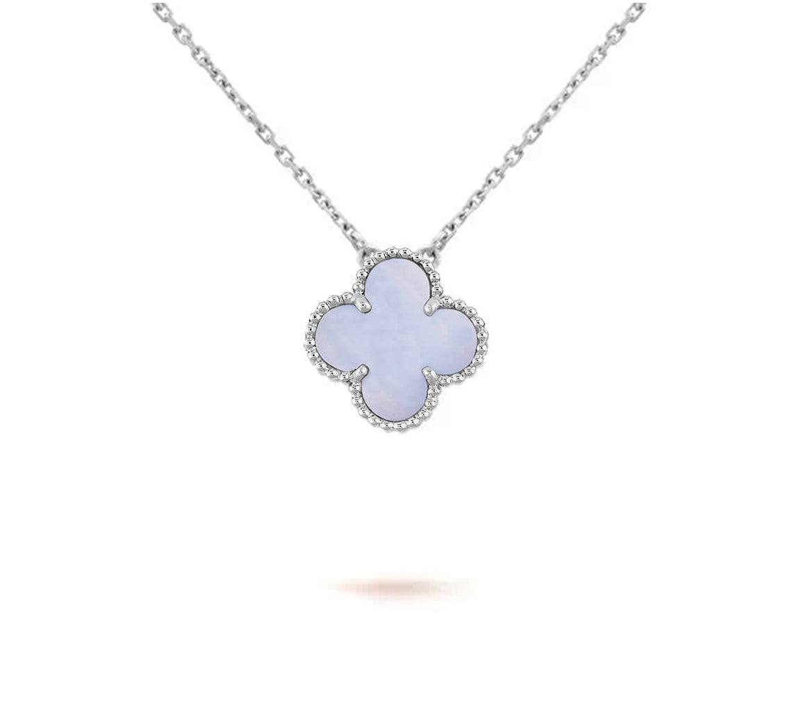 [ElanLuxe Jewelry]CLOVER 15MM NECKLACE SILVER COLLECTION
