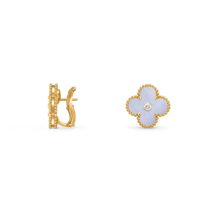 [ElanLuxe Jewelry]CLOVER 15MM MOP DIAMOND EARRINGS COLLECTION