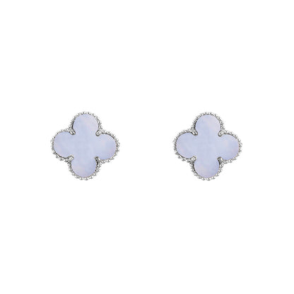 [ElanLuxe Jewelry]CLOVER SILVER 15MM EARRINGS COLLECTION