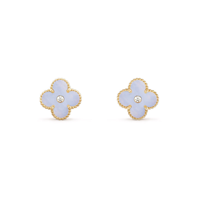 [ElanLuxe Jewelry]CLOVER  15MM DIAMOND EARRINGS COLLECTION