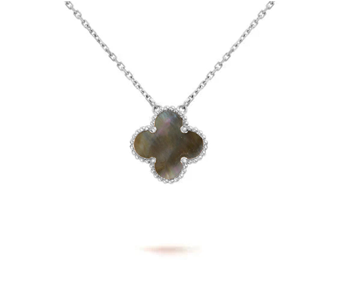 [ElanLuxe Jewelry]CLOVER 15MM NECKLACE SILVER COLLECTION