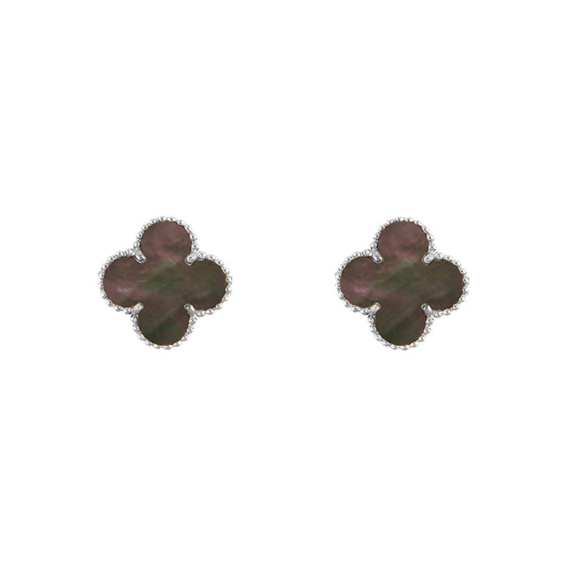 [ElanLuxe Jewelry]CLOVER SILVER 15MM EARRINGS COLLECTION