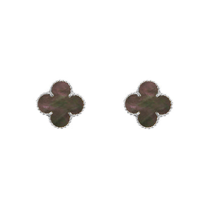 [ElanLuxe Jewelry]CLOVER SILVER 15MM EARRINGS COLLECTION