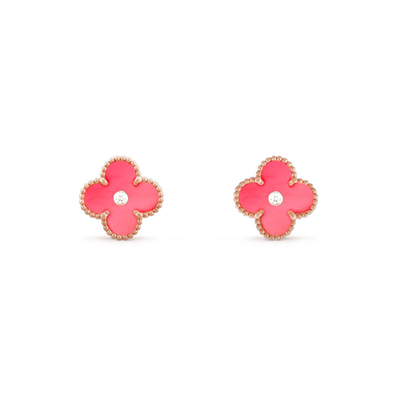 [ElanLuxe Jewelry]CLOVER  15MM DIAMOND EARRINGS COLLECTION
