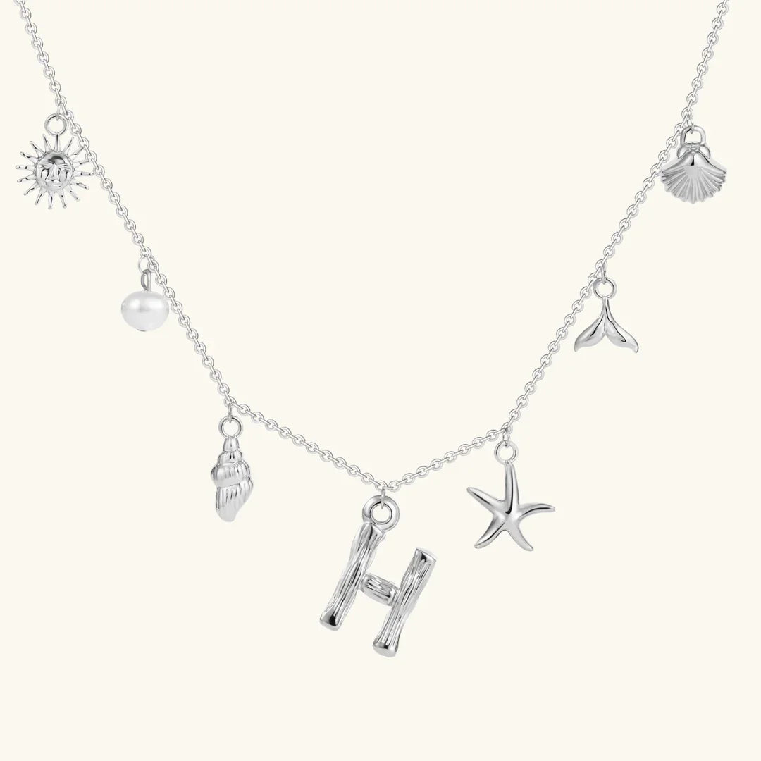 [ElanLuxe]Avaria Ocean Initial Necklace