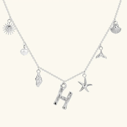 [ElanLuxe]Avaria Ocean Initial Necklace