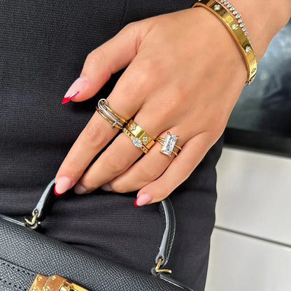 [ElanLuxe]Chastity Diamond Ring Stack