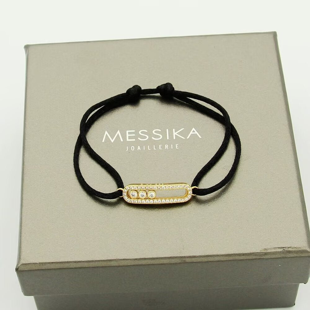 [ElanLuxe Jewelry]Messika Care(s) pink cord pav茅 bracelet