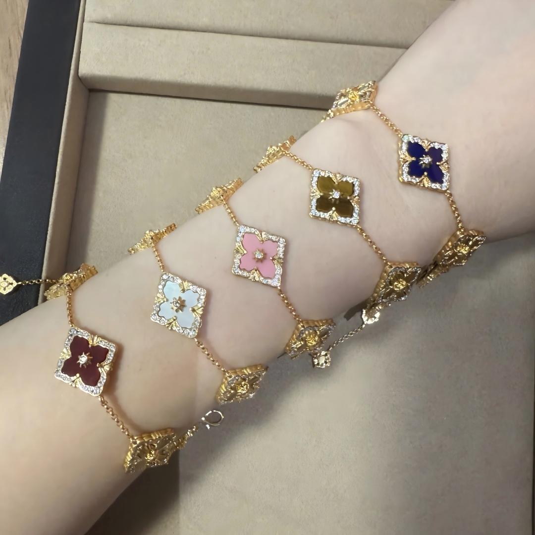 [ElanLuxe Jewelry JEWELRY] OPERA 5 MOTIFS TULLE ENAMEL BRACELET