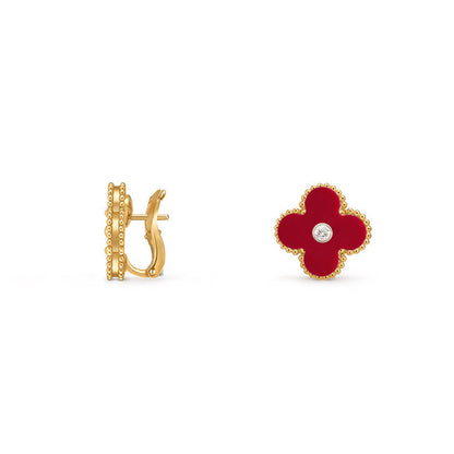 [ElanLuxe Jewelry]CLOVER 15MM MOP DIAMOND EARRINGS COLLECTION