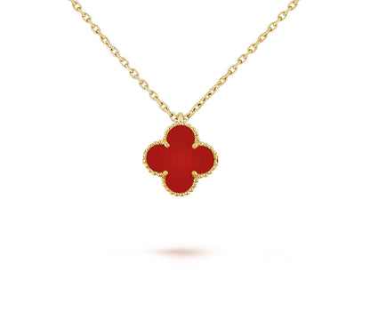[ElanLuxe Jewelry]CLOVER MINI 9.5MM CARNELIANS NECKLACE COLLECTION