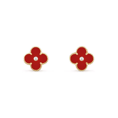 [ElanLuxe Jewelry]CLOVER  15MM DIAMOND EARRINGS COLLECTION